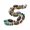 Natural & Synthetic Gemstone Beaded Necklaces, with Alloy Lobster Clasps, 18.1 inch~18.5  inch(46~47cm), Oval: 20x10mm