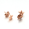 Ion Plating(IP) 304 Stainless Steel Ear Studs, Hypoallergenic Earrings, Star, Rose Gold, 7x7x1.3mm, Pin: 0.8mm