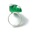 Frog Resin Finger Ring RJEW-JR00639-02-4