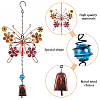 Butterfly Glass & Acrylic Wind Chimes HJEW-WH0042-89-6