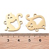Ion Plating(IP) 304 Stainless Steel Hollow Connector Charms STAS-P332-05G-2