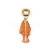 Brass Resin & Enamel European Dangle Charms KK-CBA217A-07G-03-1