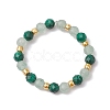 Natural Green Aventurine Beaded Stretch Rings RJEW-JR00867-03-2