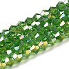 Transparent Electroplate Glass Beads Strands EGLA-A039-T4mm-B03-1