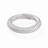 Adjustable Brass Micro Pave Cubic Zirconia Cuff Rings RJEW-L098-007A-P-1
