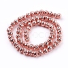 Electroplated Natural Lava Rock Beads Strands G-K259-57-4mm-RG-2