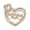 Brass Micro Clear Cubic Zirconia Pendants ZIRC-F120-045G-2