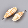 Brass & Natural Mitra Shell Big Pendants SHEL-Q029-17P-2