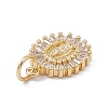 Rack Plating Brass Micro Pave Cubic Zirconia Pendants KK-G451-12G-3