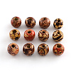 Round Printed Wood Beads WOOD-R243-13mm-M2-1