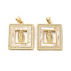 Rack Plating Brass Micro Pave Clear Cubic Zirconia Pendants KK-A206-01G-1