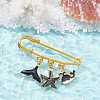 Marine Theme Pendant Alloy Enamel Brooches JEWB-BR00143-03-3