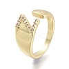 Brass Micro Pave Clear Cubic Zirconia Cuff Rings RJEW-F103-13Z-G-3