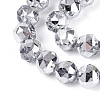 Electroplate Transparent Glass Round Beads Strands EGLA-T029-8mm-12T-04-3