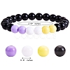 Acrylic Round Beaded Stretch Bracelet for Women BJEW-SW00066-01-7