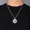 Zinc Alloy with Rhinestone Pendant Necklaces NJEW-M211-15P-01-3