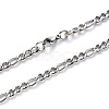 Non-Tarnish 304 Stainless Steel Figaro Chain Necklaces NJEW-S420-003B-P-2