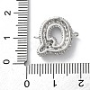 Brass Micro Pave Cubic Zirconia Letter Links KK-I717-04Q-P-3