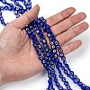 Handmade Evil Eye Lampwork Flat Round Bead Strands X-LAMP-L058-8mm-04-5