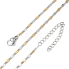 Two Tone 2MM 304 Stainless Steel Oval Link Chain Necklaces NJEW-D328-02GP-4