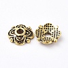 4-Petal Tibetan Style Alloy Flower Bead Caps TIBE-S222-AG-NR-2