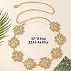 Alloy with Dyed Synthetic Turquoise Cross Link Chain Waist Chains for Women FS-WG34991-02-2