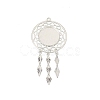 Hollow Alloy Pendants Cabochons Settings PALLOY-TAC0127-01S-1