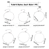 6Pcs 6 Styles 304 Stainless Steel Cable Chain Anklets AJEW-UN0001-12-5