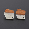 Two Tone Resin & Walnut Wood Stud Earring Findings MAK-N032-032-4