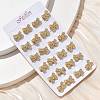 Brass Micro Pave Clear Cubic Zirconia Stud Earrings EJEW-D305-18G-2