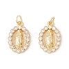 Rack Plating Brass Micro Pave Clear Cubic Zirconia Pendants ZIRC-I057-23G-1