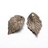 Leaf Brass Pendants KK-F371-49AB-1