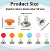 300Pcs Flat Round Baking Paint  Zinc Alloy Snap Rivet Butt Screw FIND-GF0009-30B-2