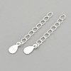 925 Sterling Silver Twisted Extender Chains STER-S002-33-2
