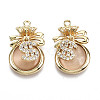 Brass Micro Cubic Zirconia Pendants X-KK-N231-145-NF-1