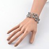 More Loops Glass Beads Wrap Bracelets BJEW-JB02043-4