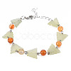 Butterfly Natural New Jade Beaded Bracelets for Girl Women BJEW-S145-002B-4