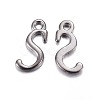 Gunmetal Plated Alloy Letter Pendants PALLOY-J718-01B-S-1