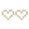 Heart Rack Plating Brass with Clear Cubic Zirconia Stud Earrings for Women EJEW-G409-04G-2