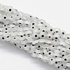 Handmade Evil Eye Lampwork Flat Round Bead Strands LAMP-L058-8mm-07-1