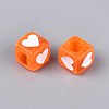 Spray Painted Transparent Acrylic Beads OACR-N140-02D-2