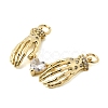 Brass Clear Cubic Zirconia Pendants KK-H267-033G-2
