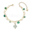 Natural Green Agate Beads Multi-layered Bracelets BJEW-JB12217-01-2
