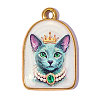 Printed 304 Stainless Steel with Enamel Pendants SA-OY002-64G-1
