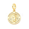 Brass Clear Cubic Zirconia European Dangle Pendants KK-D325-28G-01-1