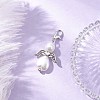 Heart Angel Glass Pearl & ABS Plastic Imitation Pearl Pendant Decorations HJEW-JM03565-02-1