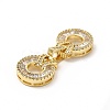 Rack Plating Brass Pave Clear Cubic Zirconia Fold Over Clasps X-KK-G458-05G-3