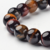 Natural Tiger Eye Round Bead Stretch Bracelets BJEW-L594-A03-2