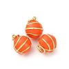 Brass Enamel Charms KK-Q098-01G-1