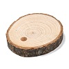 Flat Round Wood Big Pendant Decorations WOOD-F010-01-2